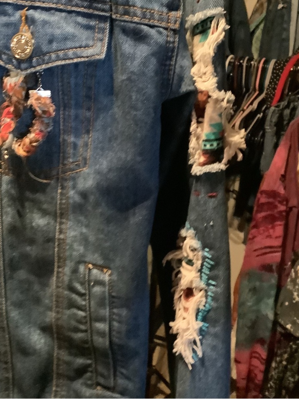 Denim Patchwork Jacket - Blue - Picture 4 of 5
